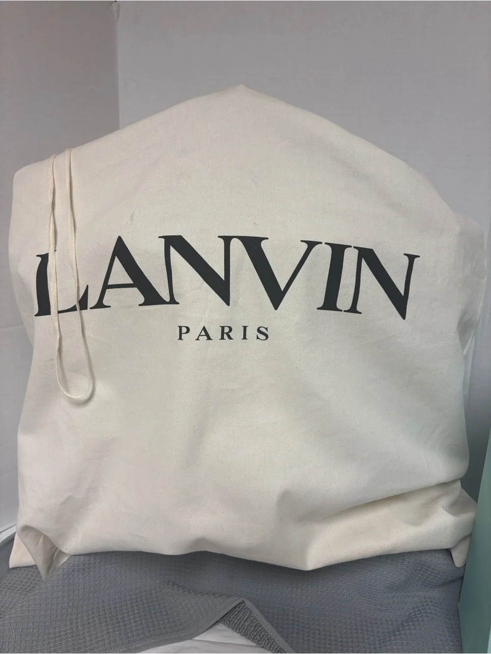 Lanvin Black Leather Tote with Detachable Pouch